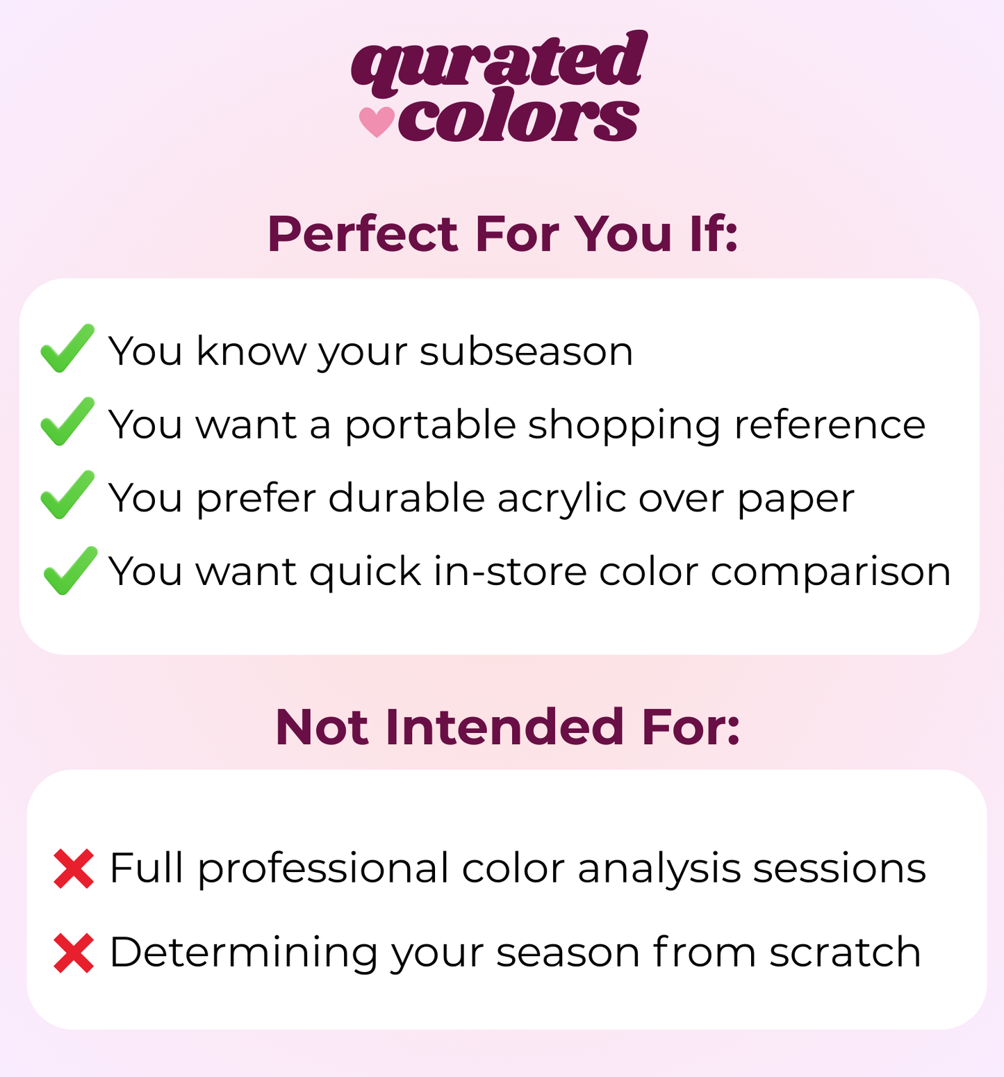 Seasonal Color Guide – Acrylic Swatch Card